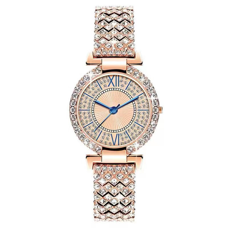 Montre à quartz diamant élégante de luxe pour femmes