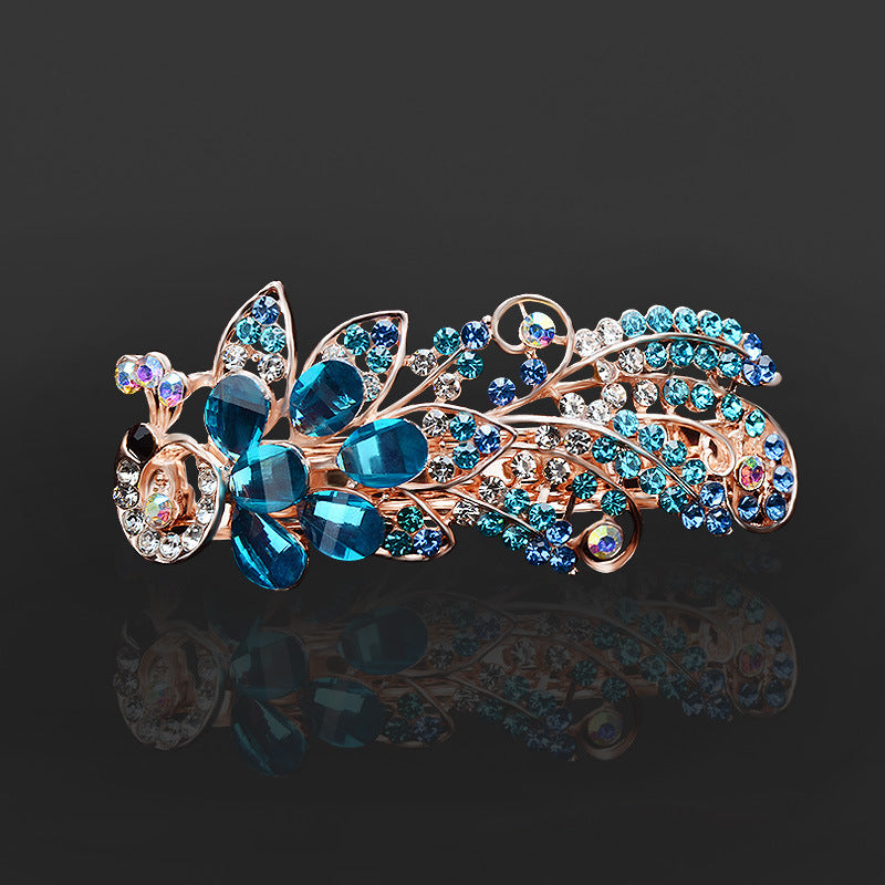 Rhinestone Barrettes Female Word Spring Clip