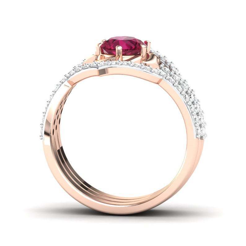 Bague fleur en or rose exquise