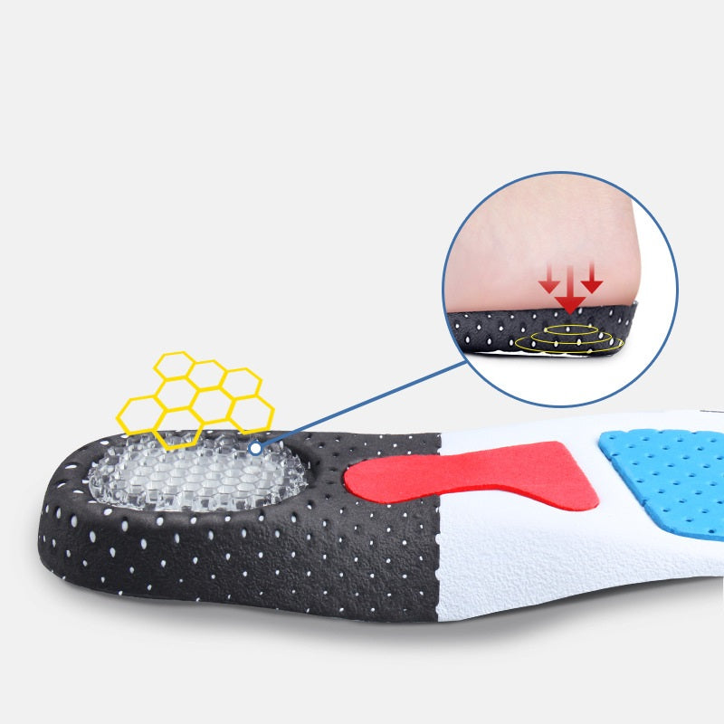 Sweat-absorbing Breathable Thickening Shock Absorbing Air Cushion Basketball Super Soft Bottom Silicone Sports Insole