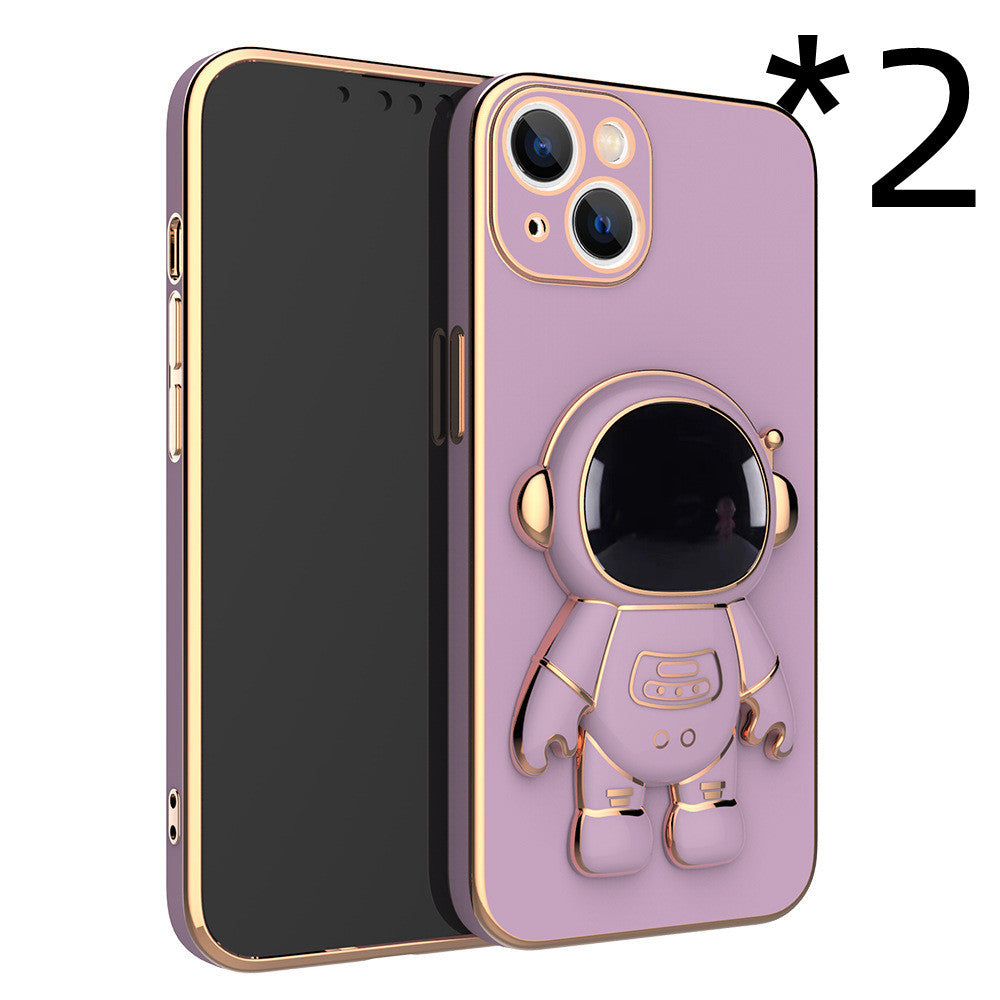 3D Astronaut Phone Case Anti-Drop Electroplating Bracket